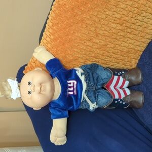 Cabbage Patch Kids Baby in Patriotic Boots with Blue Jeans & Blue Shirt